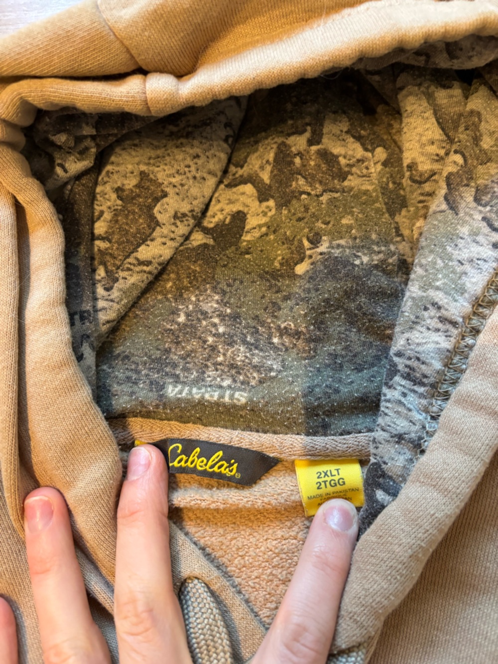 Cabela’s Men’s Size XXL Tall Fleece Hoodie Long Sleeve Sweatshirt Tan Read* - Picture 4 of 8